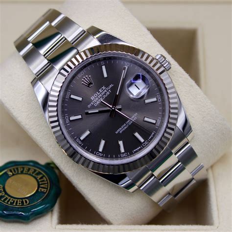 rolex datejust grey face.